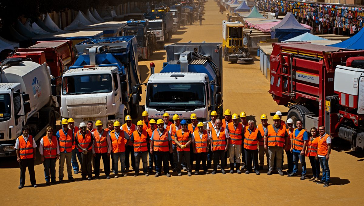 El despliegue de Sadeco para una Feria limpia: 30 vehículos, 71 trabajadores, mil papeleras y más de un centenar de contenedores