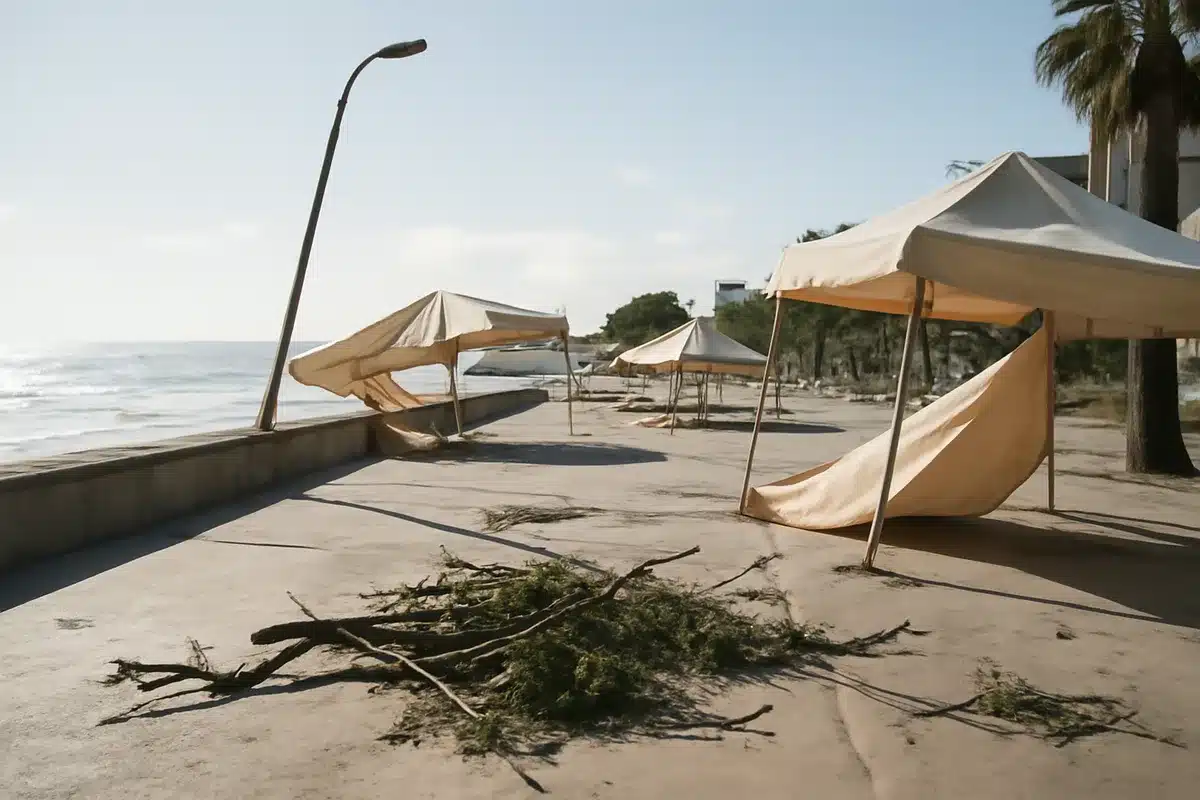 Málaga registra más de 20 intervenciones por rachas de viento: ramas, toldos y farolas dañadas
